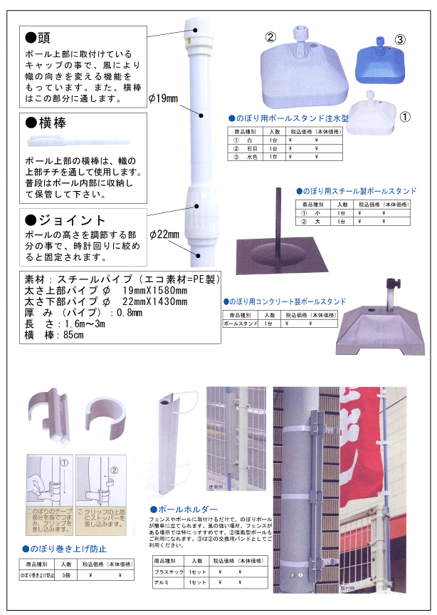 のぼりパーツ解説
